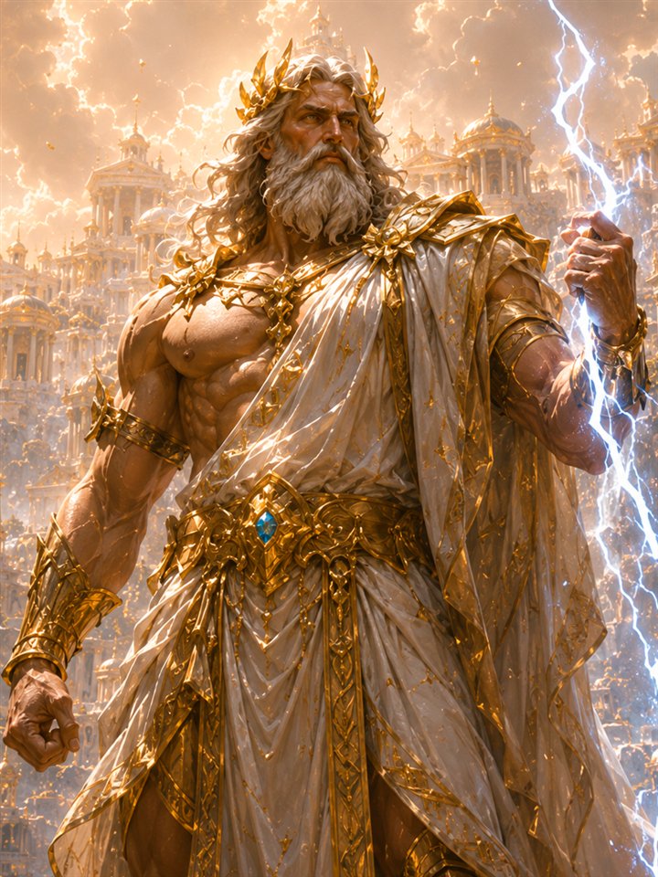Zeus, a playable divine champion in Devotheon